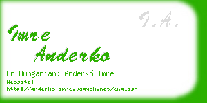 imre anderko business card